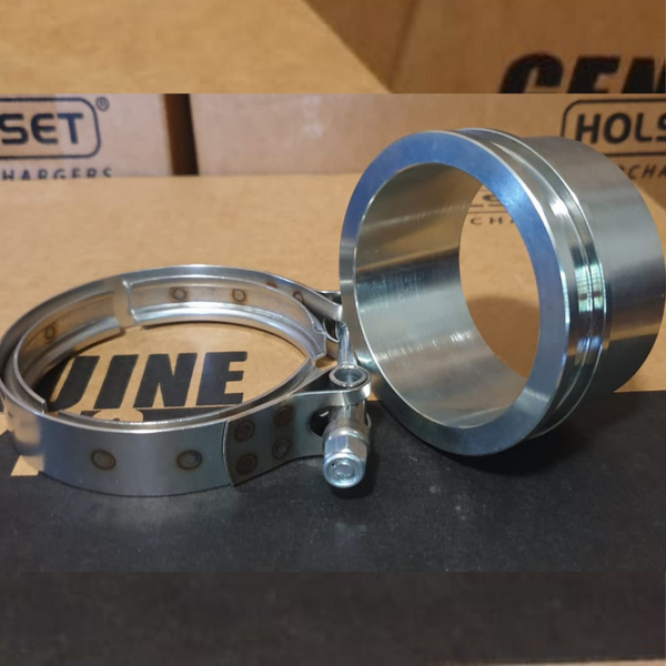 Holset Exhaust outlet flange & V band HE221, HE250WG HX30/Super, HX35, HE341, HE351, H1C